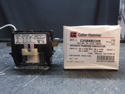 Cutler Hammer C25BNB230B Coil: 208/240VAC Series: C1 Definite Purpose Contactor