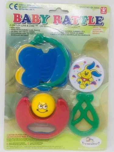 Baby Rattles Shaker Teether Newborn Infant Toddler Grab Educational Toy-BPA Free - Picture 4 of 5