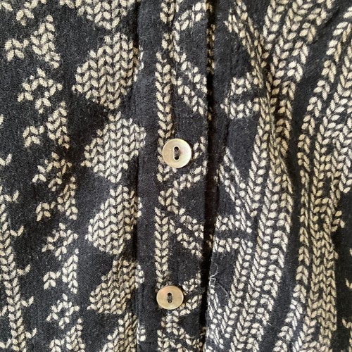 Velvet by Graham Spencer Cheesecloth Blouse Women Size 14 Navy White Long Sleeve - Picture 5 of 14