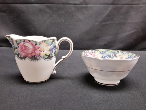 Paragon Gingham Rose Mini Small Creamer & Sugar Bowl - Picture 3 of 7