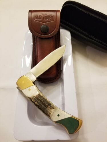 SCHRADE - UNCLE HENRY STAG LOCKBACK + SHEATH & CASE 5" CLOSED SCHRADE+USA BLADE - Picture 3 of 4