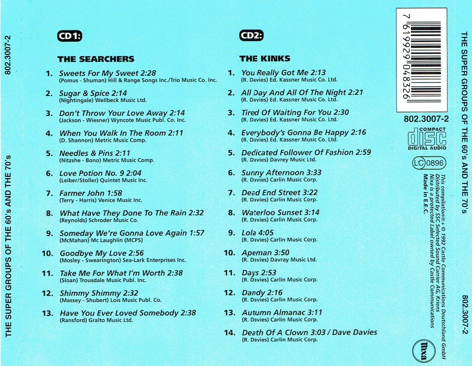 (2CD's) The Searchers / The Kinks - The Super Groups Of The 60's & The 70's... - Bild 2 von 2