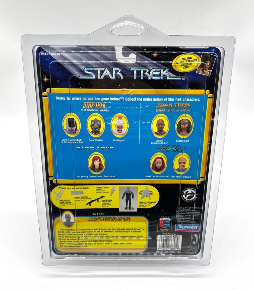 Tarjeta de coleccionista Captain Benjamin Sisko Star Trek Deep Space Nine 1997 con protector Foto 4 de 4