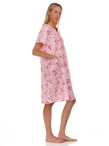 2020 Women Snap Front Duster Short Sleeve Female Nightgowns & Sleepshirts - Picture 23 of 25