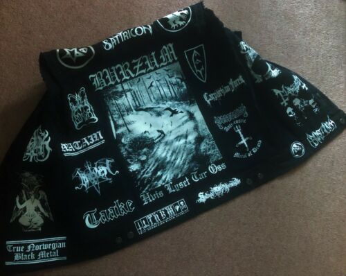 True Scandinavian Black Metal Battle Jacket Norway Sweden Finland Denim Vest (S) - Picture 2 of 12