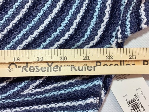 a.n.a A New Approach Sweater Women LG Blue Striped Twisted Front Long Sleeve NWT - Picture 5 of 6