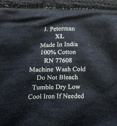 J Peterman Rugby Shirt Mens XL Black White Striped Sleeves Elbow Patch Preppy - Picture 5 of 12
