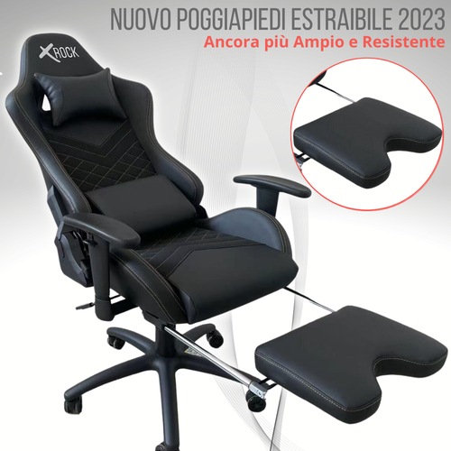 SEDIA GAMING UFFICIO POLTRONA ERGONOMICA RECLINABILE POGGIAPIEDI REGOLABILE PC - Imagen 4 de 21