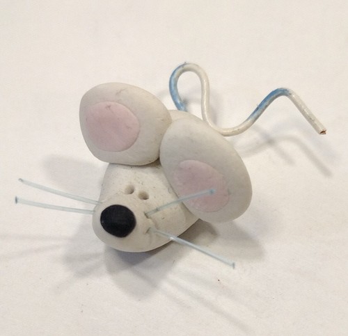 Mouse Lot 3 Mini Figurines Assorted Styles Handcrafted Glass Clay Wood - Picture 8 of 17
