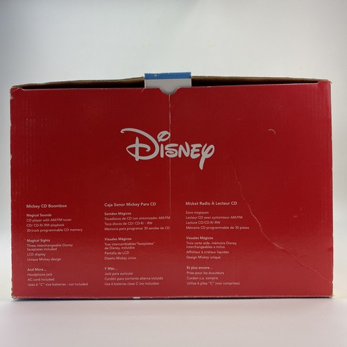 Disney Mickey Mouse Red & Yellow Digital AM/FM Radio CD Player Boombox DB3050-C - 第 3/12 張圖片