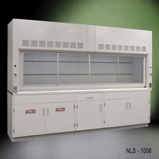 10' Laboratory Bench Fume Hood w/ ACID & General Storage /  E2-779