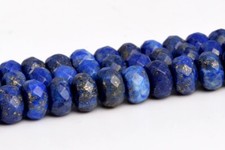 Deep Blue Lapis Lazuli Beads Grade A Faceted Rondelle Loose Beads 6x4MM 7-8x5MM