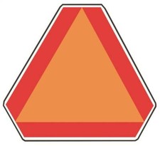 NEW HY-KO TA-1 ALUMINUM BRIGHT ORANGE SLOW MOVING VEHICLE EMBLEM HIGHWAY SIGN 