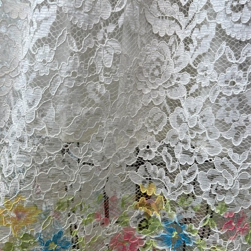 Bonnie Jean Dress Girl 16 Maxi Floral Lace Sheer Lined Back Tie Pastel Boho Core - Picture 5 of 22