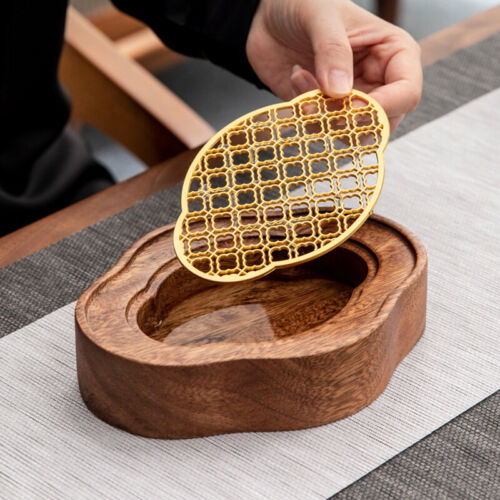 Vassoio da caffè in legno di noce scarico vassoio da tè conservazione acqua teiera secca pad - Foto 5 di 15