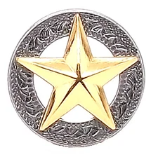 Star Concho Silver with Gold Screw Back 1-1/4" 11373-44 