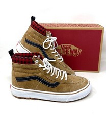 VANS Sk8-Hi MTE-1 Shoe High Top Plaid Brown Suede Women's Size Boots VN0A5HZYY49
