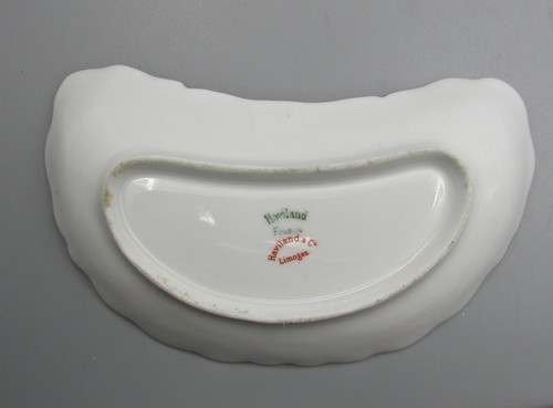 Plato de hueso Haviland - Rosas lavanda/rollo azul - Variante Schleiger 57F Princess - Imagen 3 de 3