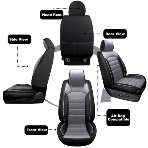 For Toyota Tacoma Car Seat Cover Full Set Leather 5Seats Front Rear Protector - Picture 4 of 18