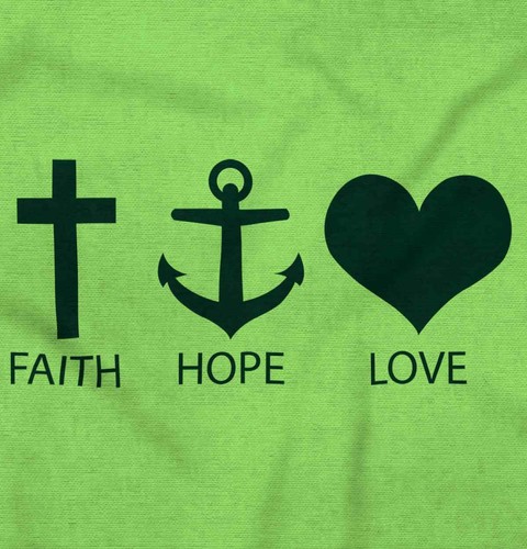 Christian Faith Cross Hope Anchor Love Heart Womens Graphic Crewneck T Shirt Tee - Picture 2 of 10