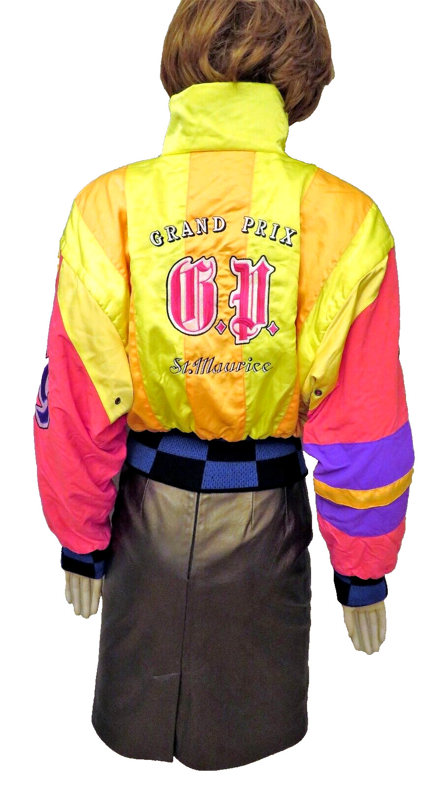 Abrigo Chaqueta Vintage BOGNER Grand Prix 1/2 con Cremallera Esquí Esquí Embarque Para Mujer Talla 6