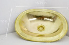 Handcrafted Oval Solid Brass Sink, Drop In Customizable Brass Sink (15,25”x12”)