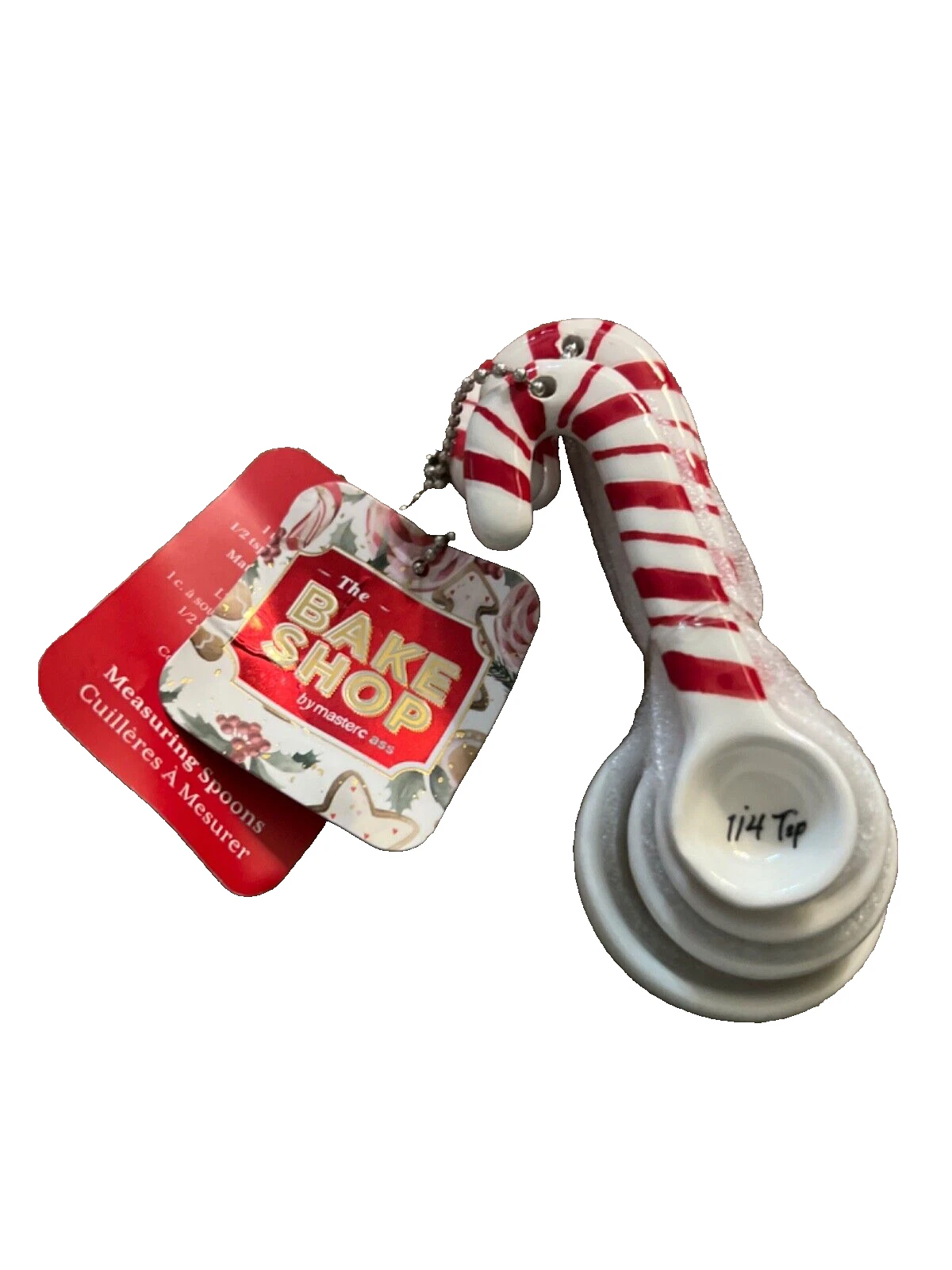 The BakeShop Candy Cane Measuring Spoons Holiday Kitchen NEW