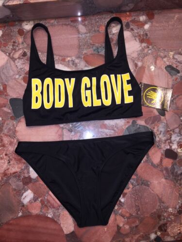 Costume da bagno bikini nuovo con etichette Body Glove logo 1989 il look Wild Thing Babe set 2 pezzi - Foto 2 di 11
