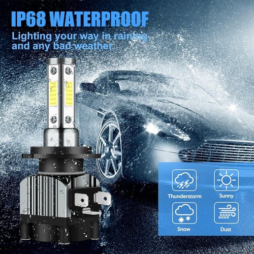 9003/H4 LED Headlight Bulbs Kit 10000W 1000000LM Hi/Lo Beam Super Bright White - Picture 3 of 8