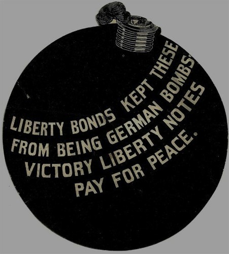 WWII LIBERTY BONDS VICTORY NOTES PROMOTIONAL PICTORIAL GERMAN BOMB ADVERTISING - Picture 1 of 2