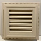 Beige 18”x18” Gable Louver Vent Square Weather Filter J-Block Vinyl 1" J Channel