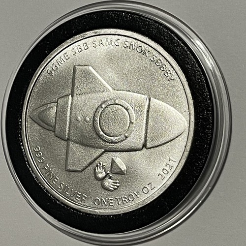 Wall Street Bets Silver Squeeze AMC GME Collect Coin 1 Troy Oz .999 Fine ��Round - Bild 6 von 12