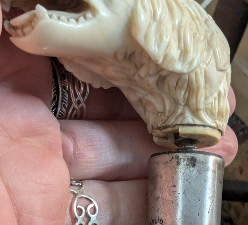 GORGEOUS ANTIQUE WALKING CANE STICK HAND CARVED DOG - Picture 21 of 21