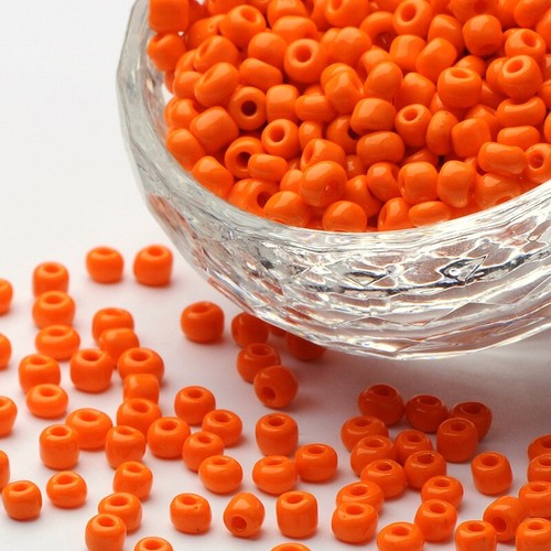 50g dark orange 4mm glass seed beads - beading, crafts, sewing, jewellery making - Picture 3 of 3