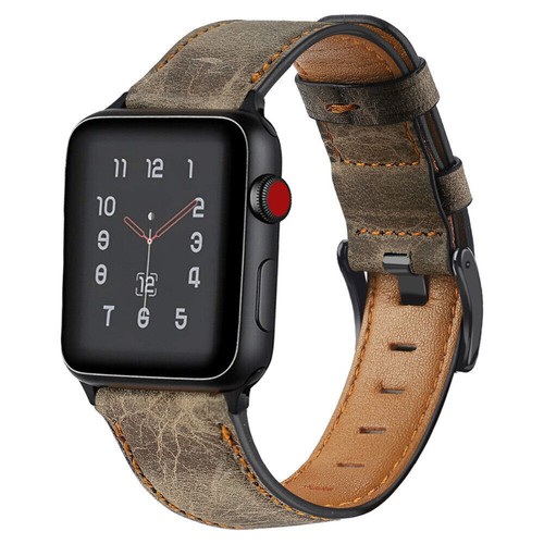 Correa retro de cuero genuino para Apple Watch 9 8 7 6 5 SE Ultra 2 40/44/41/45/49 mm - Imagen 28 de 30