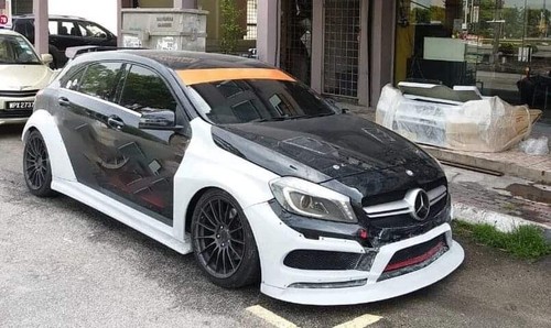 FIT FOR MERCEDES W176 A45 A250 A200 A180 B.A.R GT STYLE WIDE BODY KIT - Afbeelding 1 van 4