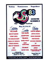 THE US 1983 FESTIVAL 8.5X11 GLOSSY PHOTO POSTER REPRO BOWIE U2 CLASH NICKS WALSH