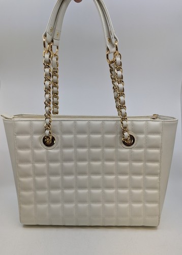 St. John Ivory White Quilted Leather Handbag - Picture 6 of 11