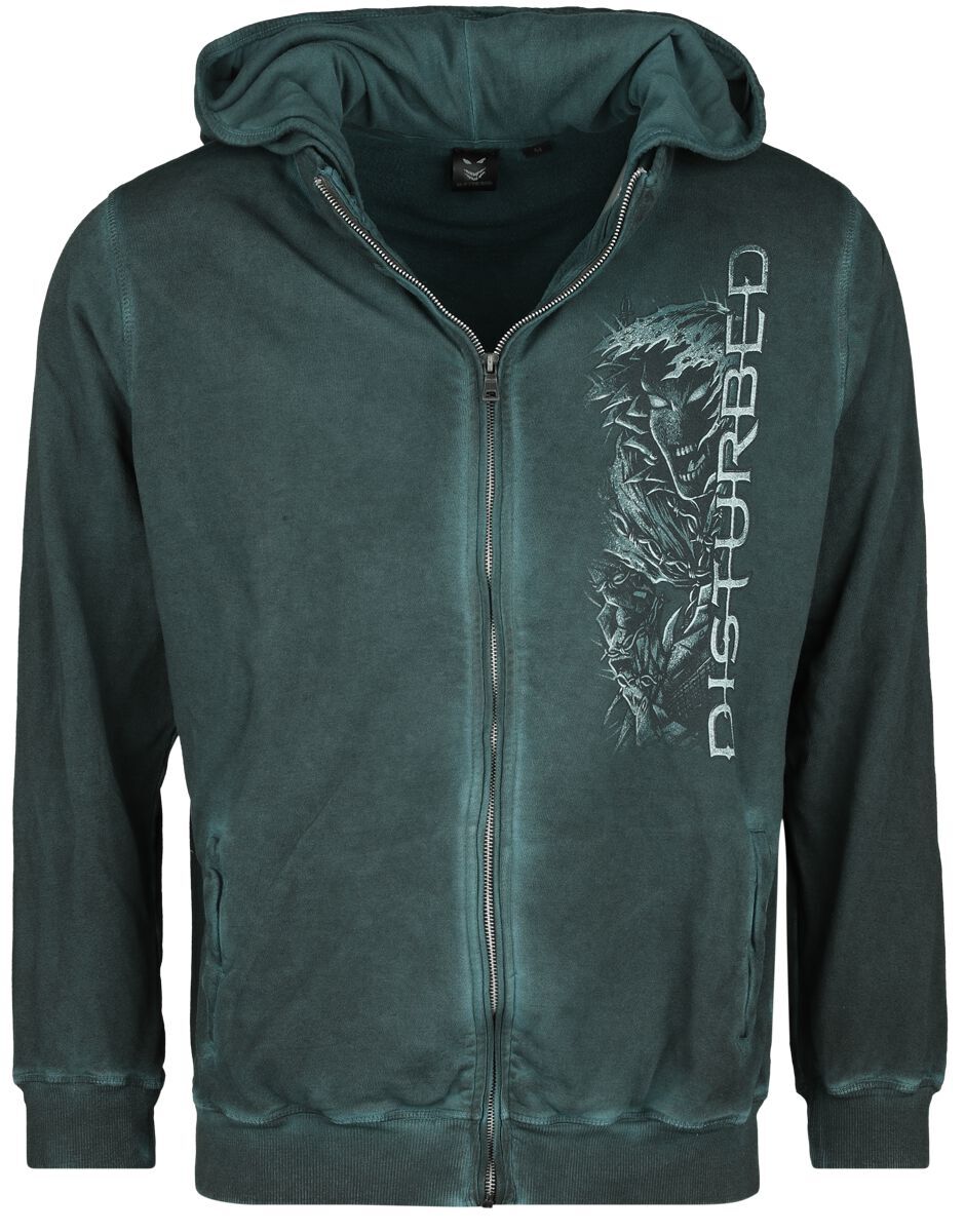 Disturbed Kapuzenjacke Herren Guitar petrol Band-Товары, Группы, Городская мода