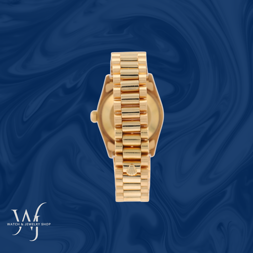 Rolex Datejust 68278 Mid-size 31mm 18KY Gold White Roman Dial Fluted President - Picture 7 of 10