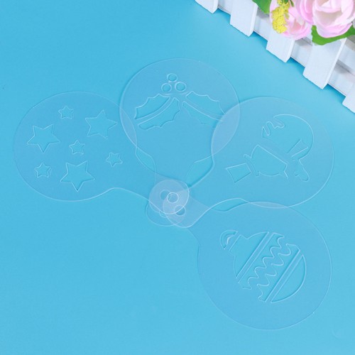 8Pcs Christmas Coffee Templates Diy Baking Molds Baking Plastic Fondant Molds - Bild 10 von 12