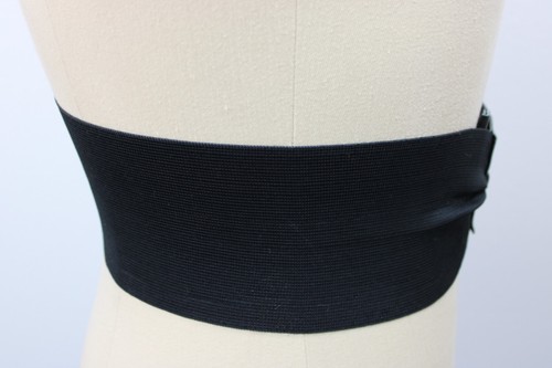 Vintage 80s Belt Sand Castle New York Studded Black Leather & Stretch Rocker - Picture 3 of 15