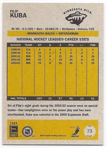 03/04 PACIFIC EXHIBIT YELLOW BACKS PARALLEL Hockey (#51-100) U-Pick From List - Picture 20 of 46