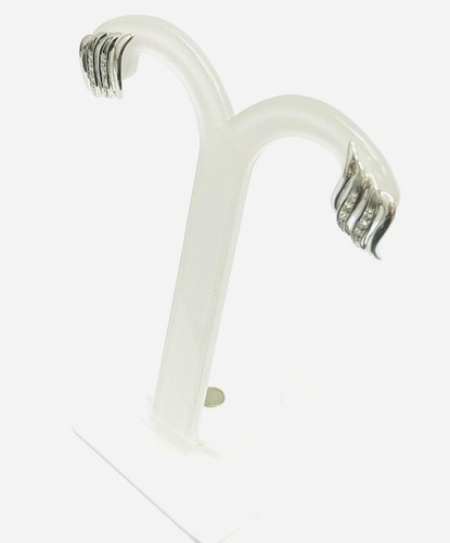Orecchini A Fantasia 0.06 Ct Diamanti In Oro Bianco 18 Kt - Imagen 5 de 10