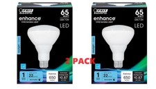 2PK Feit Electric Daylight LED Flood Light Bulb Dimmable BR30DM/950CA 950CA 7.2W