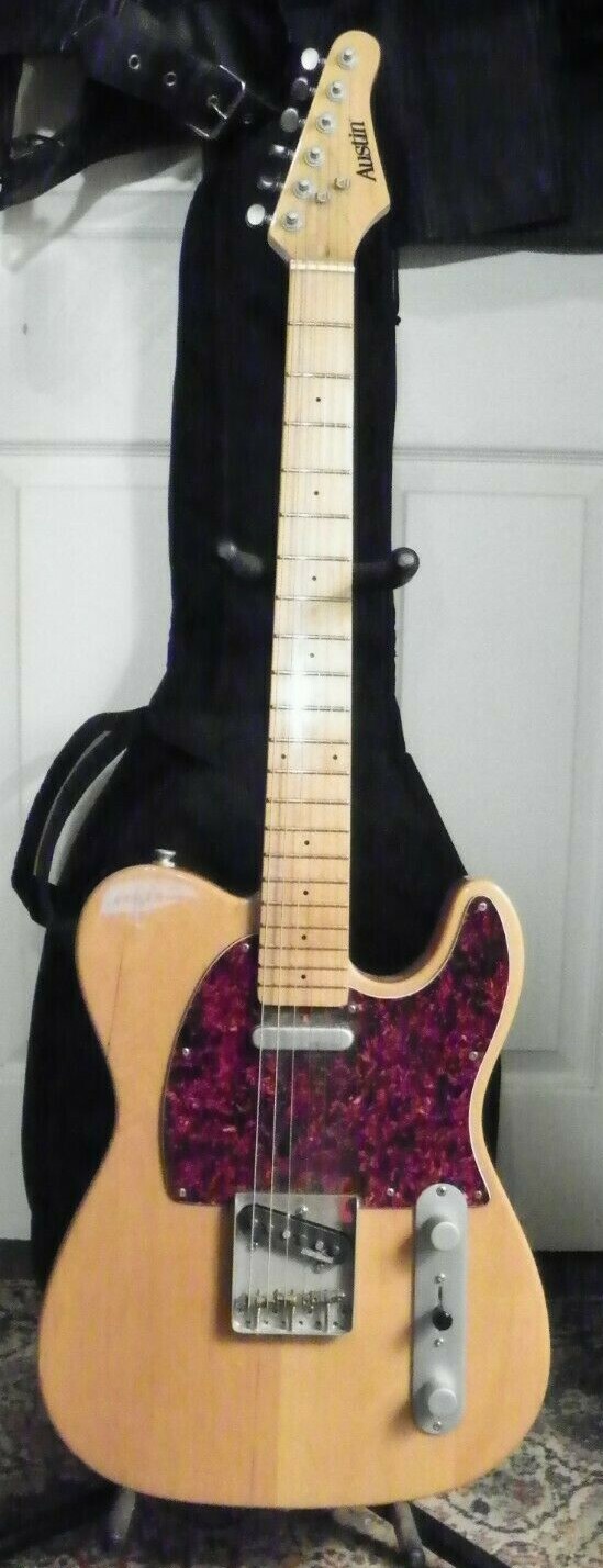 Austin Electric Guitar Single Cut Solid Blonde Wood Body Rt Hand Austin Electric Guitar Single Cut Solid Blonde Wood Body Rt Hand