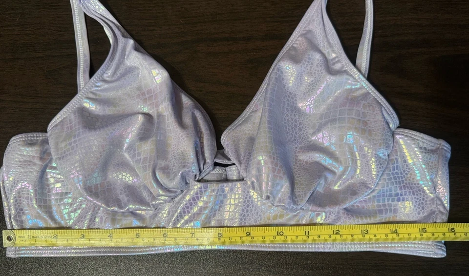 Divertido Top de Bikini Sirena Iridiscente Halter Talla XL Foto 4 de 4