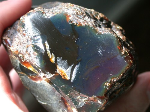 Beautiful Giant BLUE Amber Fossil Gemstone 216 gram Piece with Odd Skin - Picture 8 of 12