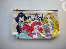 NWT Disney Zippered Canvas Makeup Pouch Bag, Mickey  Minnie / Disney Princess