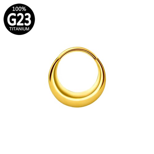 G23 Titanium Oval Nose Ring Solid Elliptical Septum Hinged Clicker Ear Piercing - Picture 7 of 11